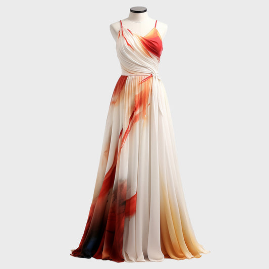 Sunset Serenity White Maxi Dress